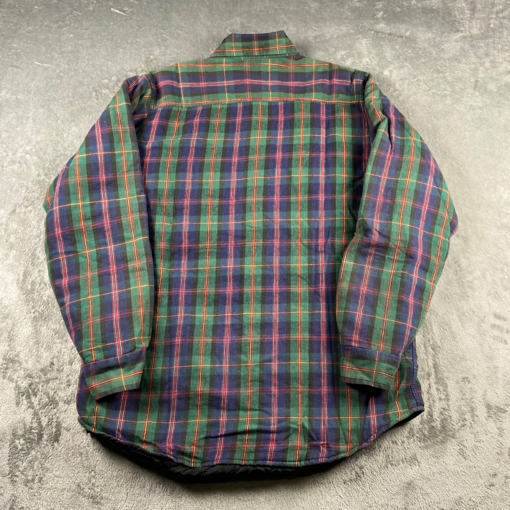 Vtg Woolrich Shirt Jacket Mens Sz M‎ Multicolor Plaid Quilt Lined Button Up - Picture 9 of 16